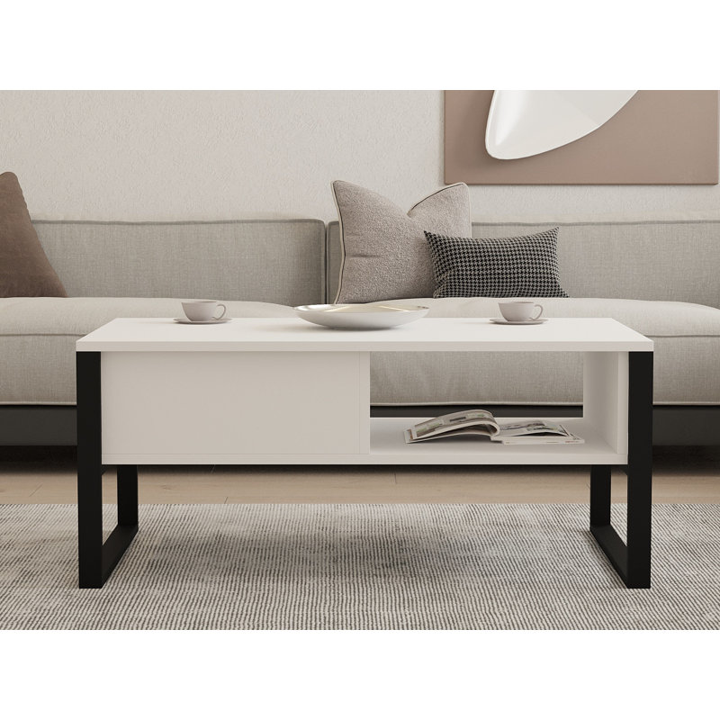 Table basse avec rangement de style traîneau