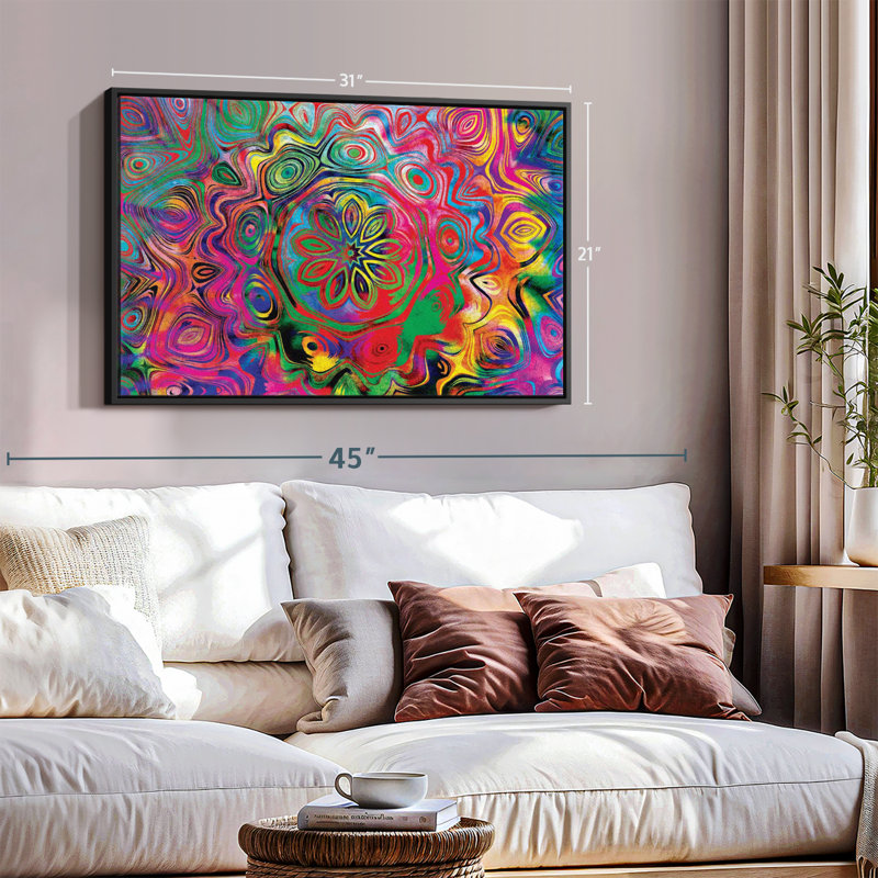 Éléments de décoration «Art abstrait mandala mural», H 21 po x l 31 po