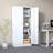 71"H Metal Garage Storage Cabinet, White Tool Steel Locking Cabinet With Doors And 3 Adjustable Shelves, Tall Cabinets-580469905
