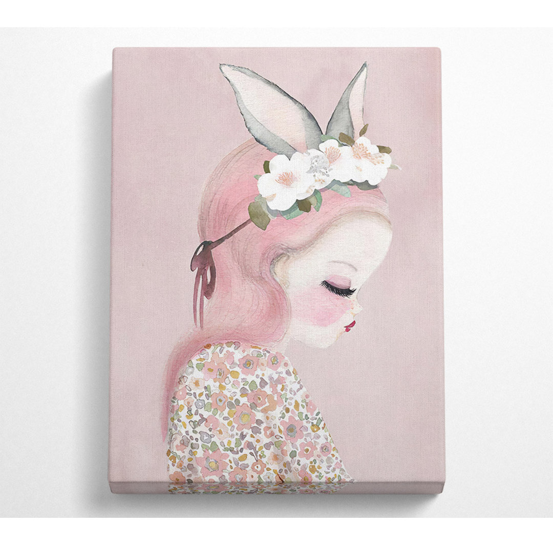 Bunny Ear Lady - Kunstdrucke auf Leinwand ohne Rahmen