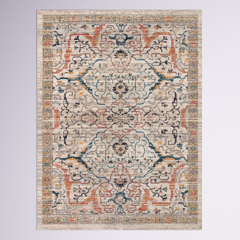 Alkire Floral Indoor Rug, Rectangle 5'3" x 8'
