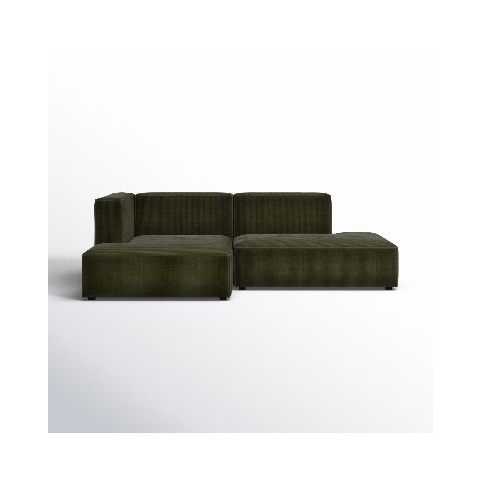 Shonnard 2 - Piece Upholstered Sectional, Olive Green Performance Corduroy, Left Hand Facing