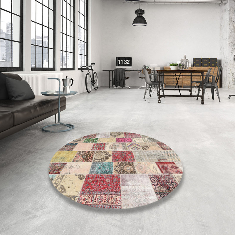 Patchwork Indoor Rug, Round 8'