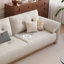 Canapé-lit causeuse en similicuir beige-1123801755