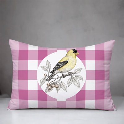 Yellow Finch Indoor/Outdoor Reversible Pillow