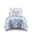 Housse de couette simple / simple TG avec rayures florales rétro, microfibre, lavable à la machine, 2 taies décoratives en microfibre et rayé TG
