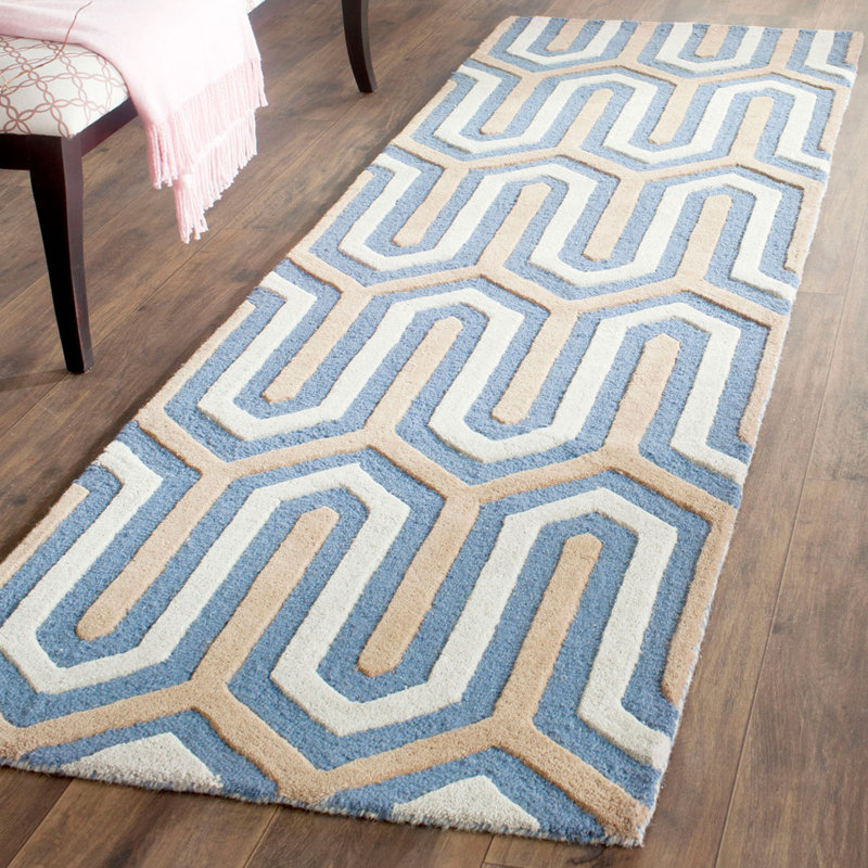 Ellicott Hand Tufted Wool Geometric Rug, Runner 2'6" x 8'
