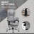 Reclining Massage Office Chair with Heating, Vibrating Motors &amp; Footrest | Slate Gray | Polyester