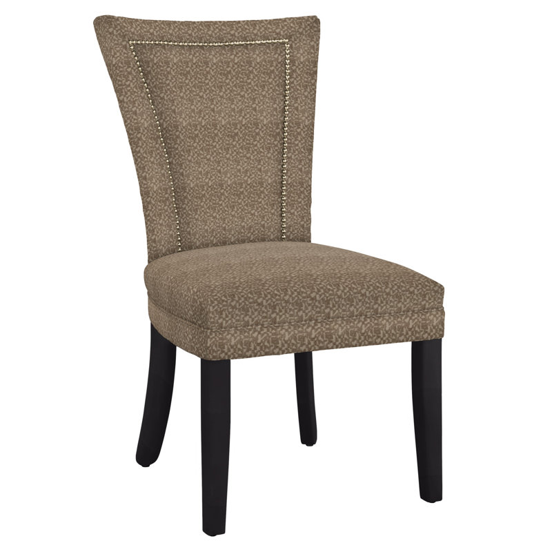 20.25'' H Upholstered Side Chair, Brass, 4023-082, Black Satin