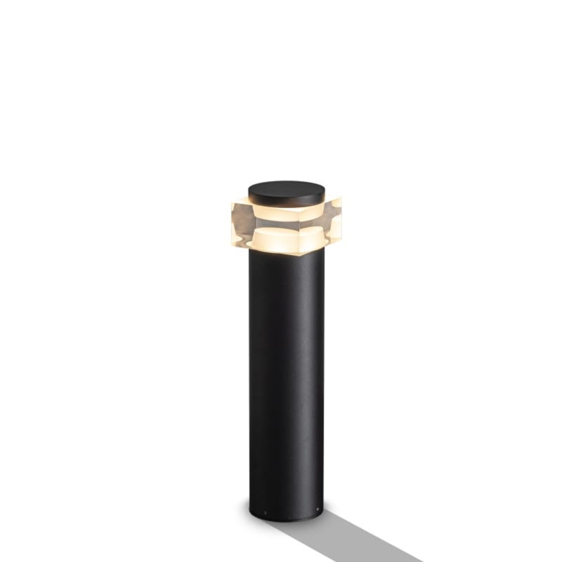 UltraBeam 9 Watt LED Black Bollard Light Fitting For Drivewaysand Pathways - IP65 Rated, 42.8cm H x 10.8cm W x 10.8cm D