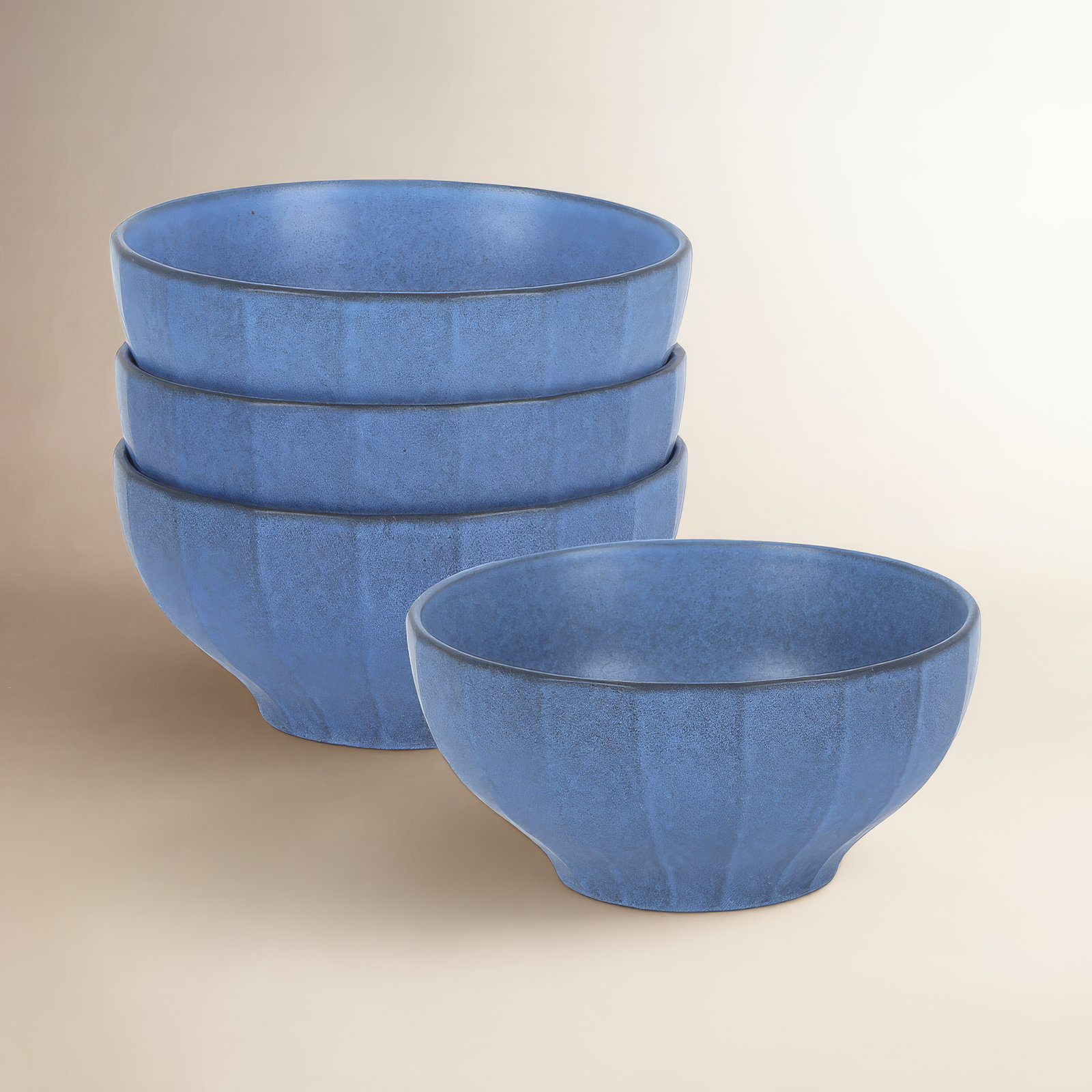 Stone Lain Rio 4-Piece Bowl Set Stoneware, Blue