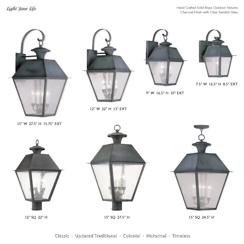 Tête de lanterne câblée à 1 lumière de 27,5 po Arnetria, Anthracite
