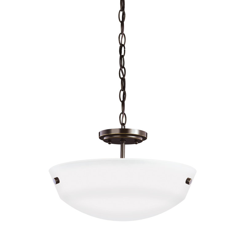 Luminaire suspendu convertible semi-encastré deux lumières Kerrville de Génération Lighting , Oui, Bronze