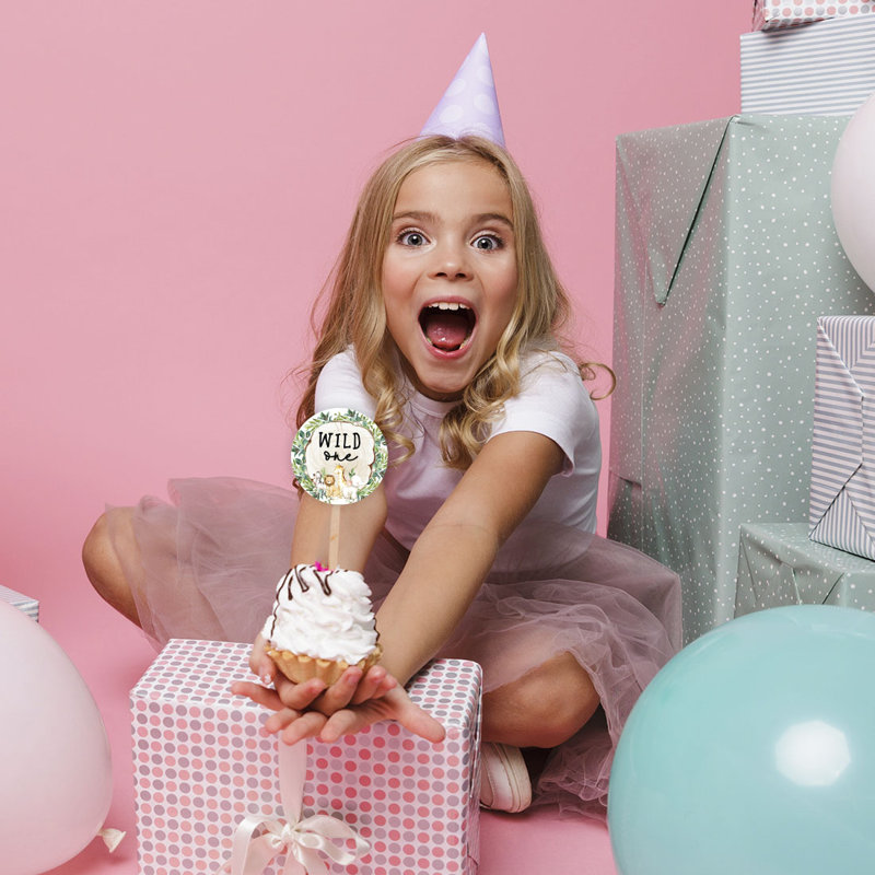 Ensemble de décoration pour petits gâteaux 2 po Wild One Cupcake Toppers