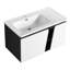 Meuble-lavabo moderne avec lavabo en céramique et porte d'armoire à fermeture en douceur. . Rangement adéquat. Fabrication en contreplaqué. Lavabo blanc et noir de 36 po pour salle de bain. Blanc spacieux et noir