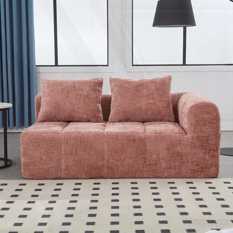 Canapé en chenille, Rose