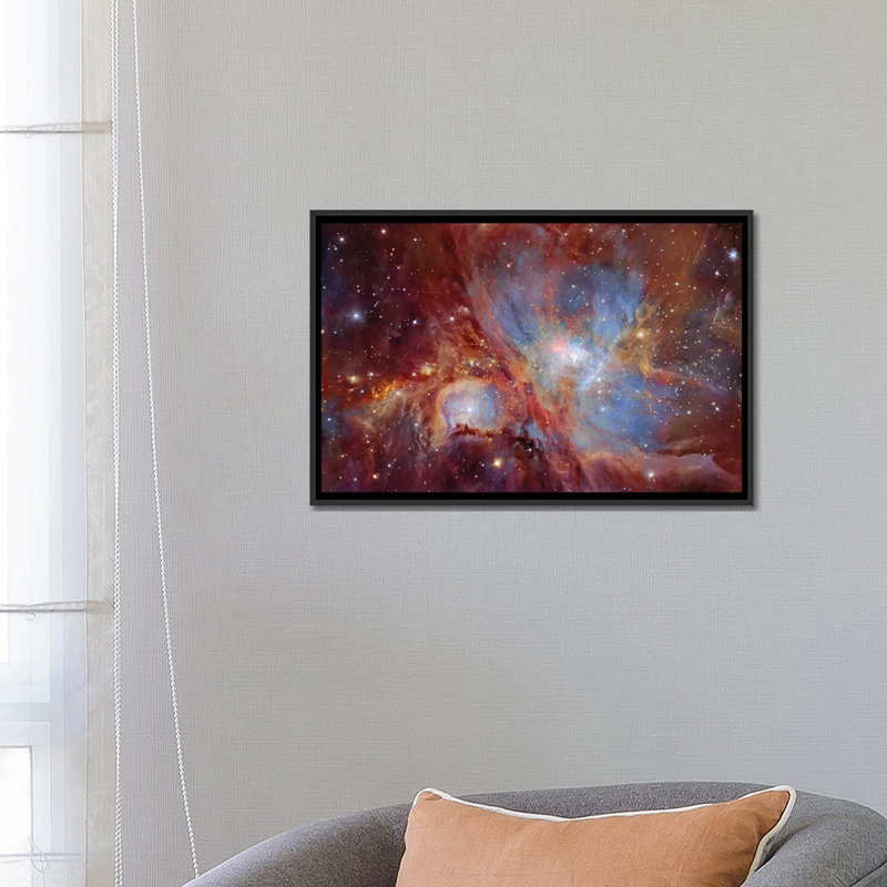 « orion nebula », impression sur toile, H 18 po x l 26 po x P 1,5 po, Toile avec cadre noir, Pas de tapis