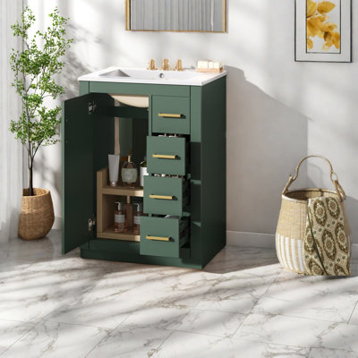 Meuble-lavabo moderne (doit inclure le meuble-lavabo et le lavabo), rangement en MDF de 24 po