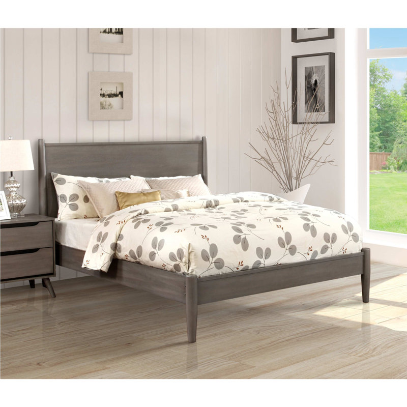 Stalter Solid Wood Platform Bed, Gray, California King