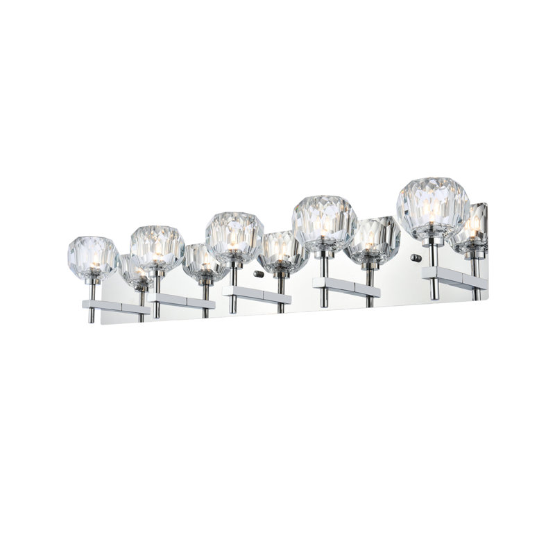 Armed Sconce, 6" H x 32" W x 6" D, Chrome, 5