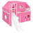 Celestia Castle House Loft Bed With Storage Stairs, Slide and Tent-109025637-109025636