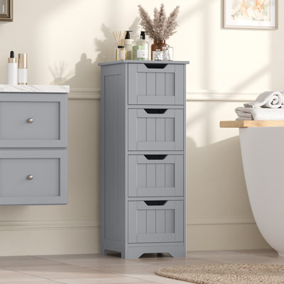 Armoire de salle de bain autoportante 4 tiroirs l 11,8 po x H 32,5 po x P 11,8 po