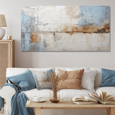 Grey And Blue Tachisme Drift - Tachisme Wall Art