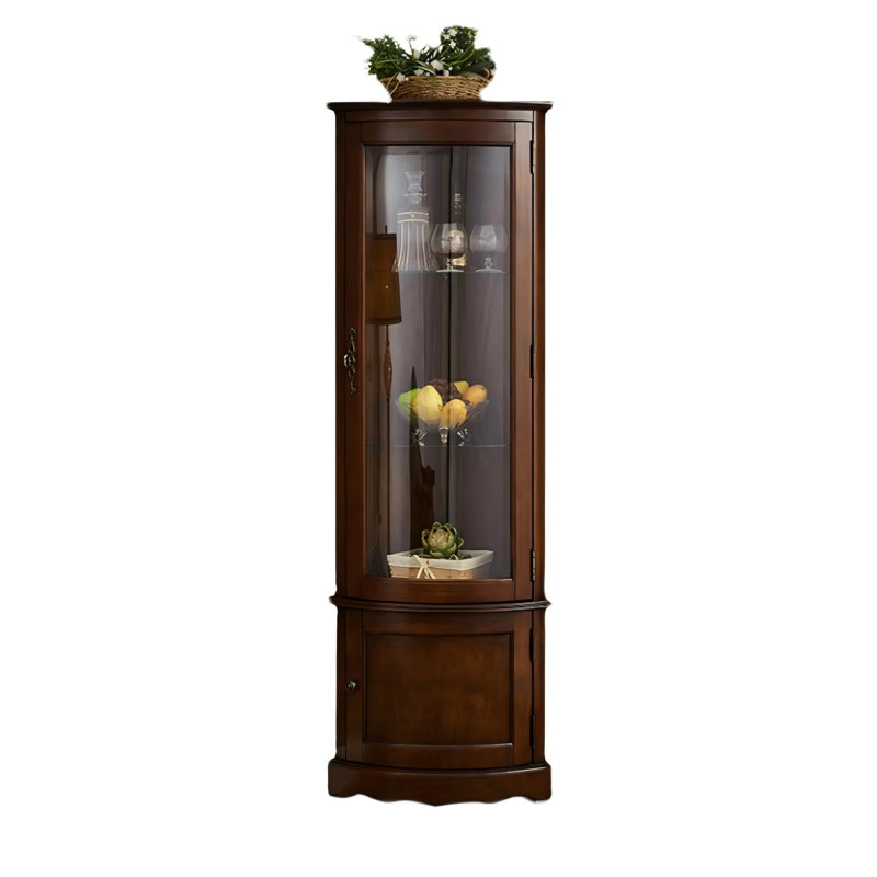 19.69"Retro Solid Wood Rectangular Corner Cabinet