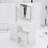 37" Middle Size Left Bedside Cabinet Vanity Table With Cushioned Stool,Large Sliding,Touch-Control