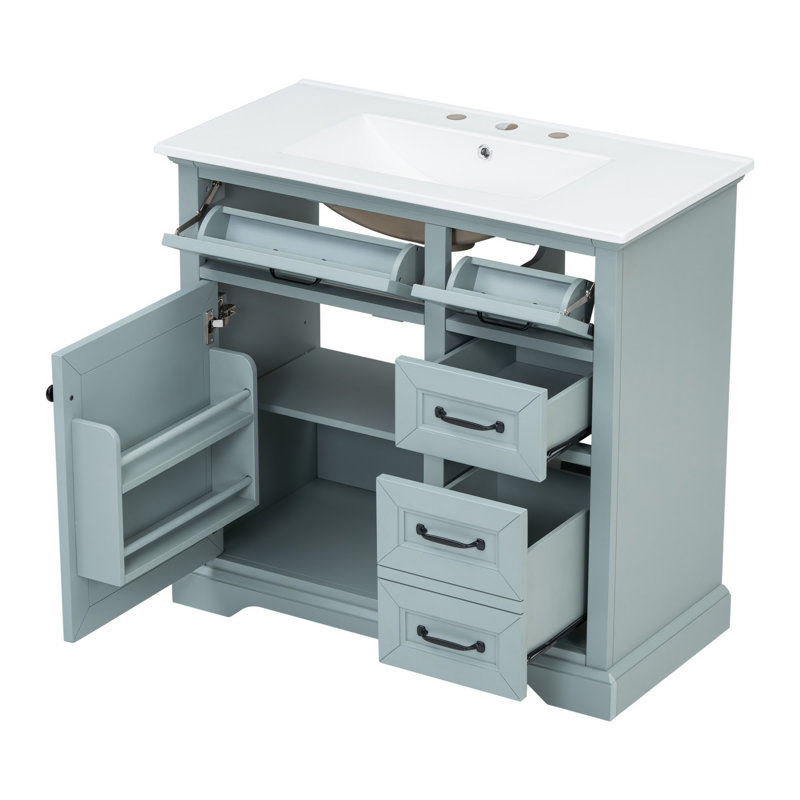 36" Bathroom Vanity with Sink, Gray