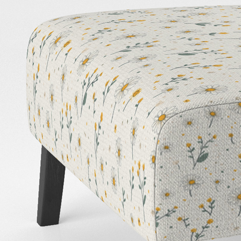 Fauteuil de chambre Floral Daisy Dots, Pantoufle sans accoudoirs