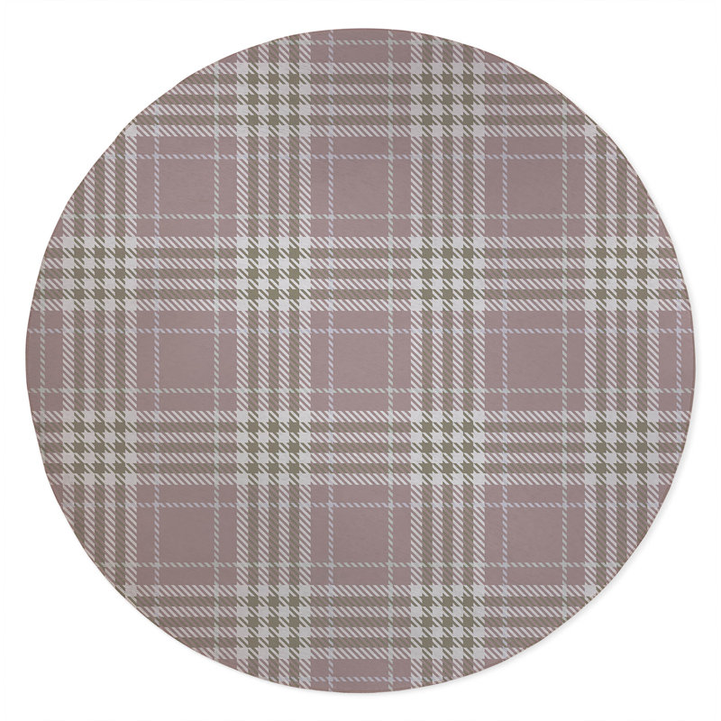 Christopher Plaid Non-Slip Outdoor Rug, Round 5'