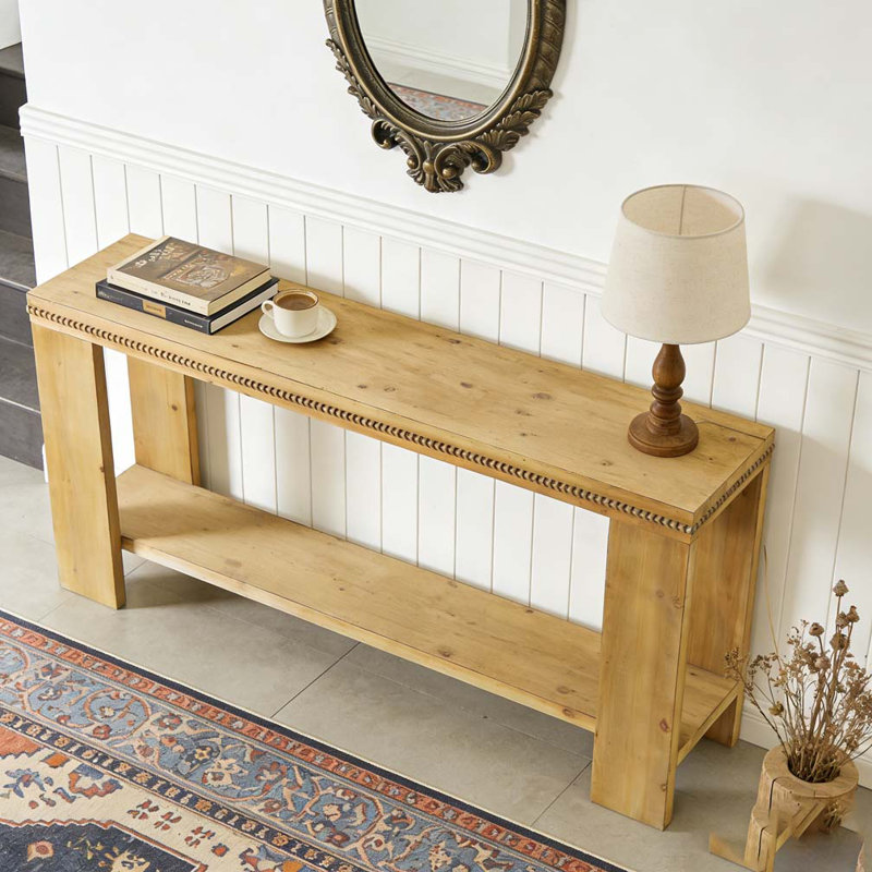 63" Console Table with Storage Shelf