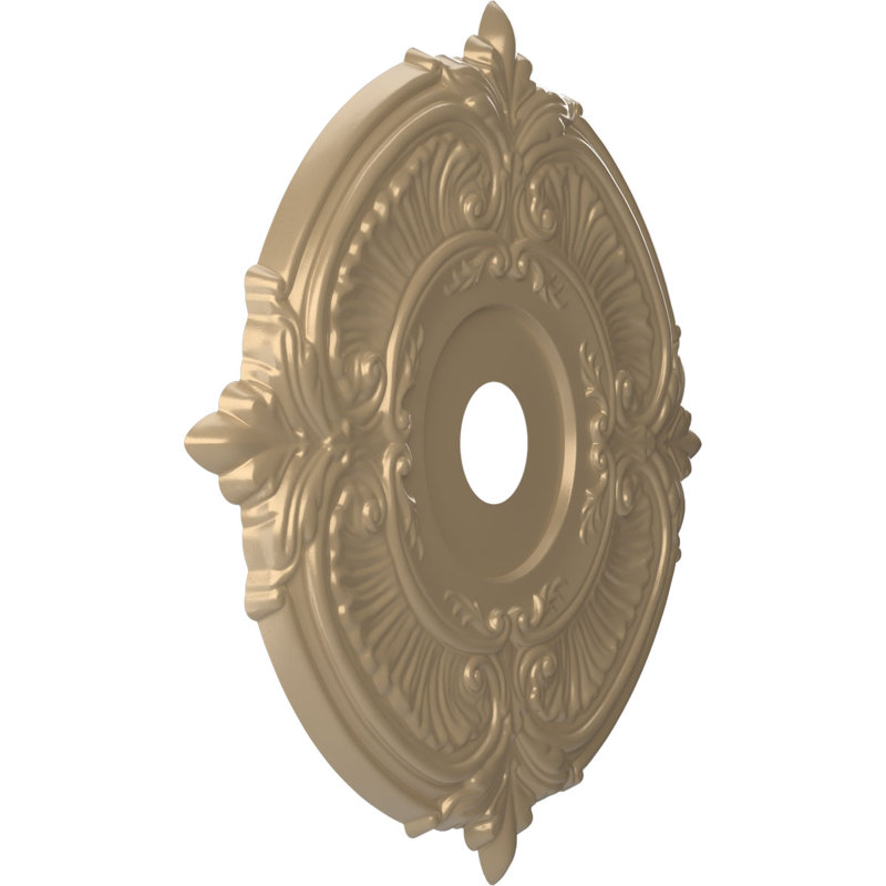 Attica Thermoformed PVC Ceiling Medallion, 22" H x 22" W x 1" D, Universal Metallic Champagne Mist