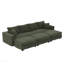Canapé 102,4 po en velours côtelé 102,4 po, canapé-lit rembourré moderne et confortable, sièges profonds avec coussins moelleux et 3 repose-pieds, fauteuil convertible, vert