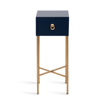 Metal and Wooden Drink Table with Storage