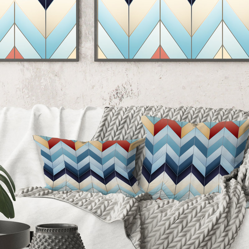 Motif géométrique à motif de chevrons - Chevron, H 16 po x l 16 po