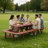 Picnic Table With Benches With Umbrella Hole