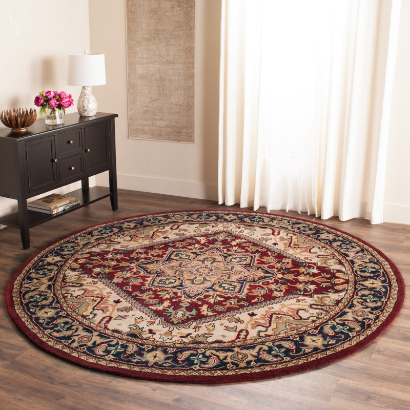 Balthrop Hand Tufted Wool Oriental Rug, Round 8'