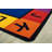 Sunny Day Learn Play Literacy Classroom Tufted Blue/Red Area Rug-918451346