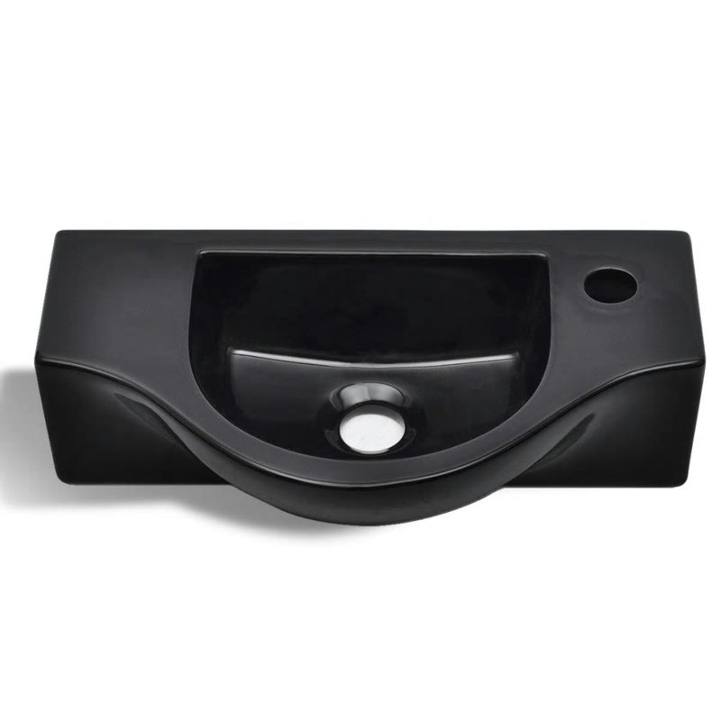 Metro Lane Mariani 450mm L x 250mm W Ceramic U-Shaped Sink, Black