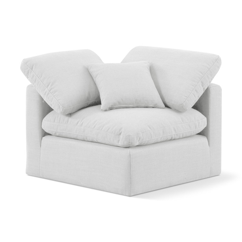 Fauteuil Musheerah, Tissu texturé en lin blanc