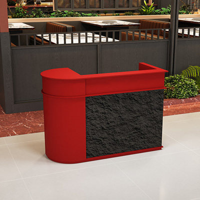 Contemporary Half-Circle Manufactured Wood Reception Desk