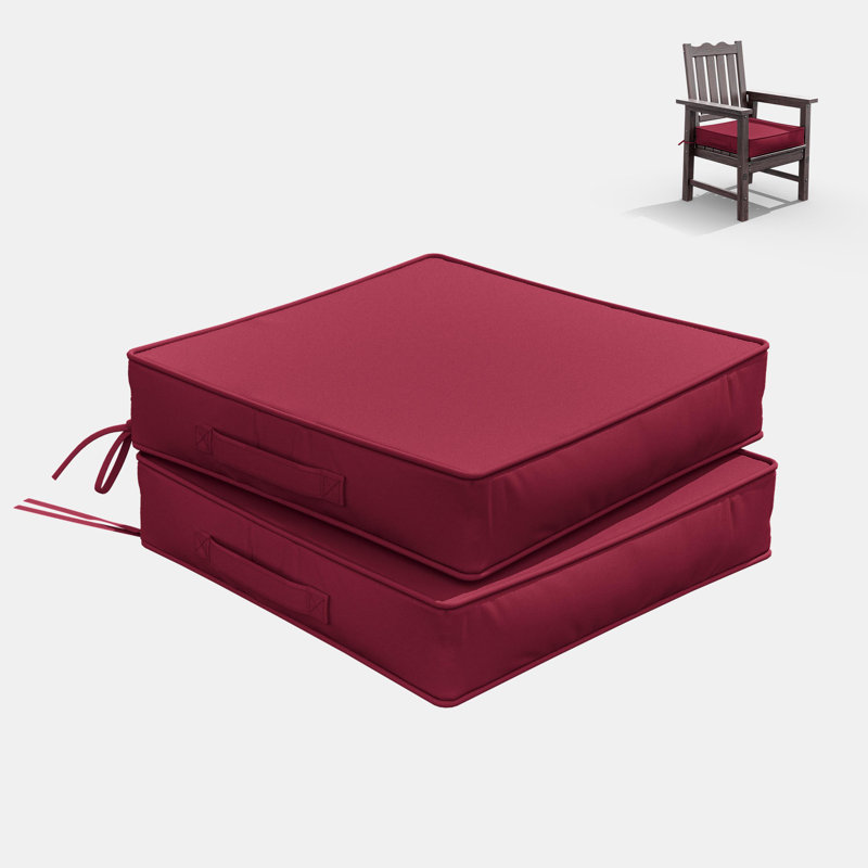 Outdoor 4” Seat Cushions And 19”X19” Outdoor Cushions Dining Seat Cushions , Burgundy