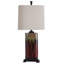 Lampe de table émaillée rouge foncé / brun clair Bujorel 32 po