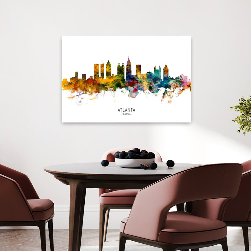 «Vibrant Atlanta Skyline», art contemporain urbain, H 24 po x l 36 po