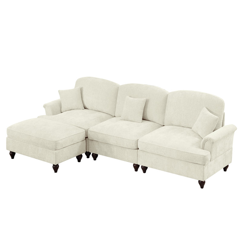 Grand canapé élégant Mid-Century, Beige