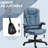 High Back Vibration Massage Office Chair with 6 Vibration Points, Heated Reclining PU Leather Computer Chair with Armrest and Remote, Blue