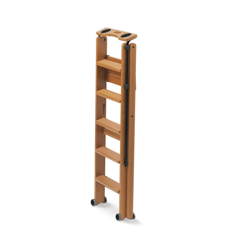 Bella 5 - Step Wood Folding Small Step Ladder
