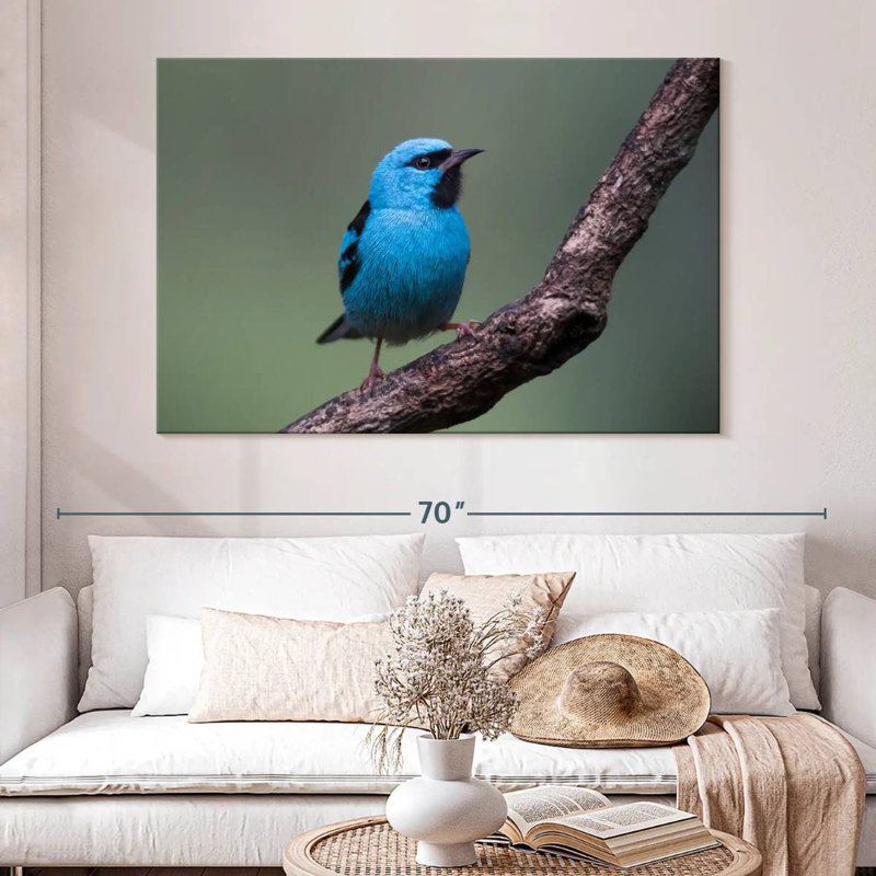 Brampt Vivid Blue Bird, 34" H x 51" W